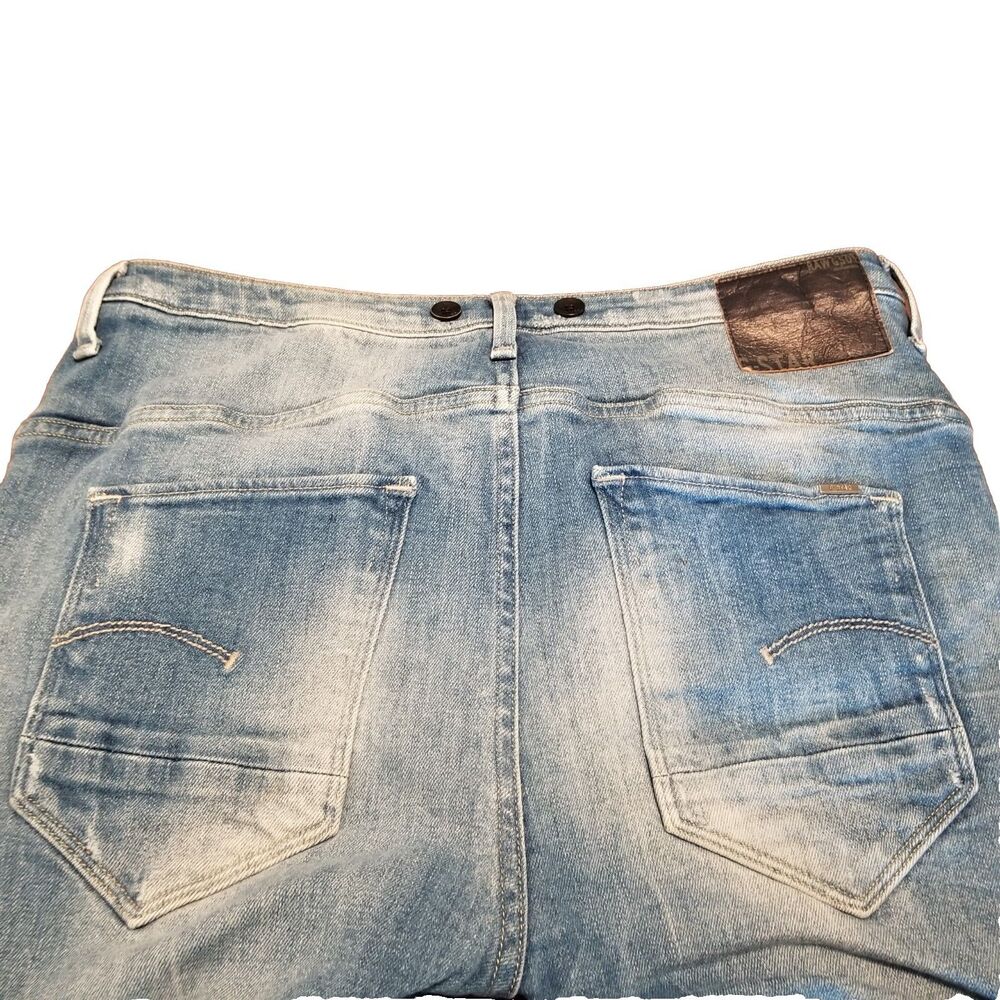 G Star Raw Jeans Arc 3D Blue Distressed Faded Denim GS01 Originals (31x27.5) - Picture 4 of 6